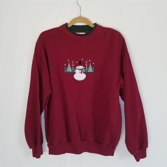 Vintage Winter Christmas Sweatshirt Crewneck Snow - Picture 1 of 5